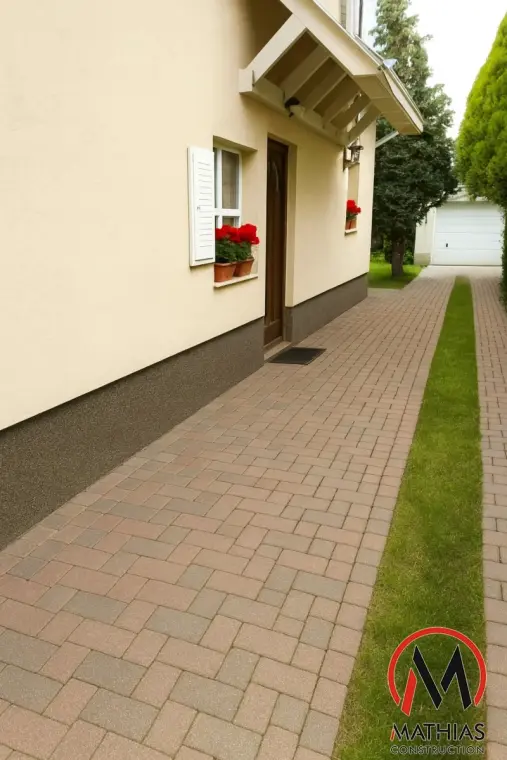 Szentendre – lábazati szigetelés és térkövezés után